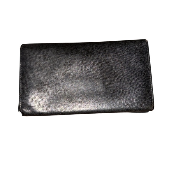 Authentic Prada Large Saffiano Leather Long Flap Large Wallet Black - Picture 10 of 15